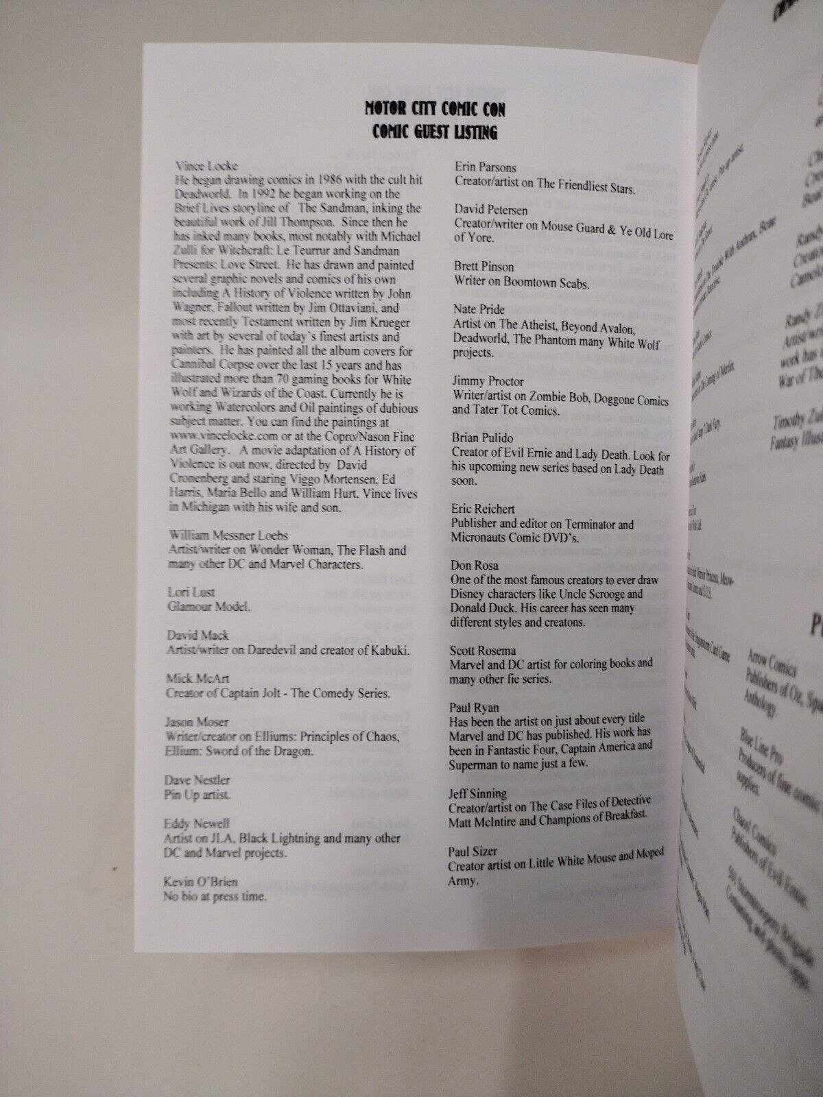 Motor City Comic Con 2005 Program 5x Signed Al Feldstein Locke Kaniuga Pulido +