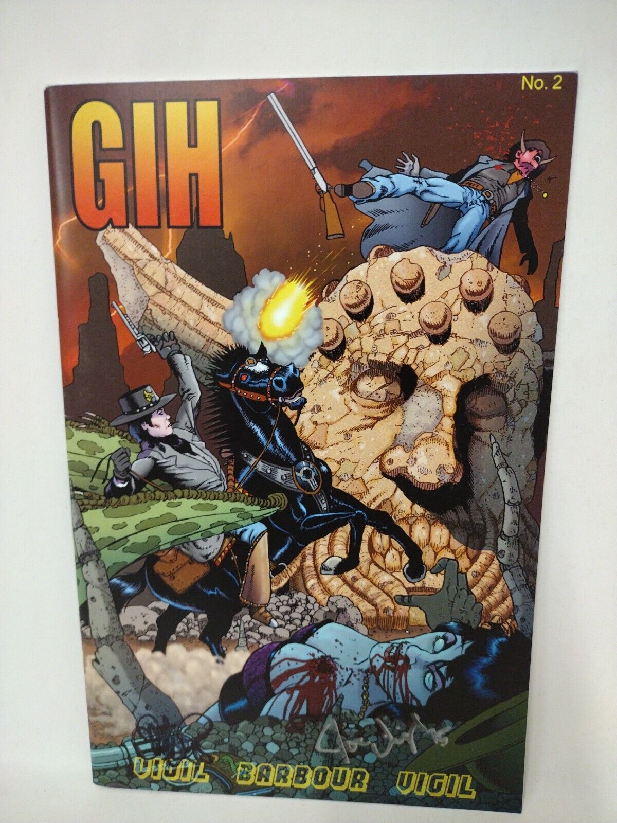 Gunfighters In Hell (2014) GIH #1 & 2 Rare Reprint Issues Signed Tim Joe Vigil