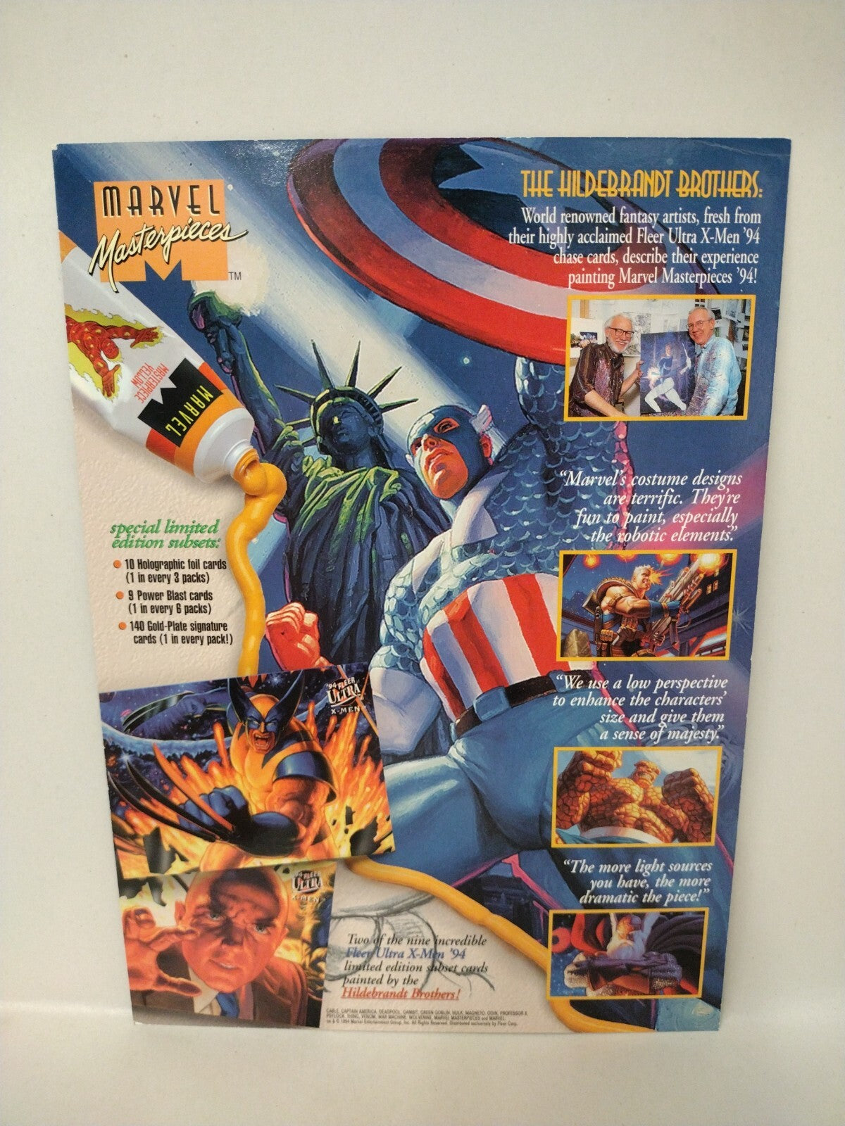Beavis & Butthead Marvel Masterpieces (1994) Fleer Uncut 9 Promo Card Sheets