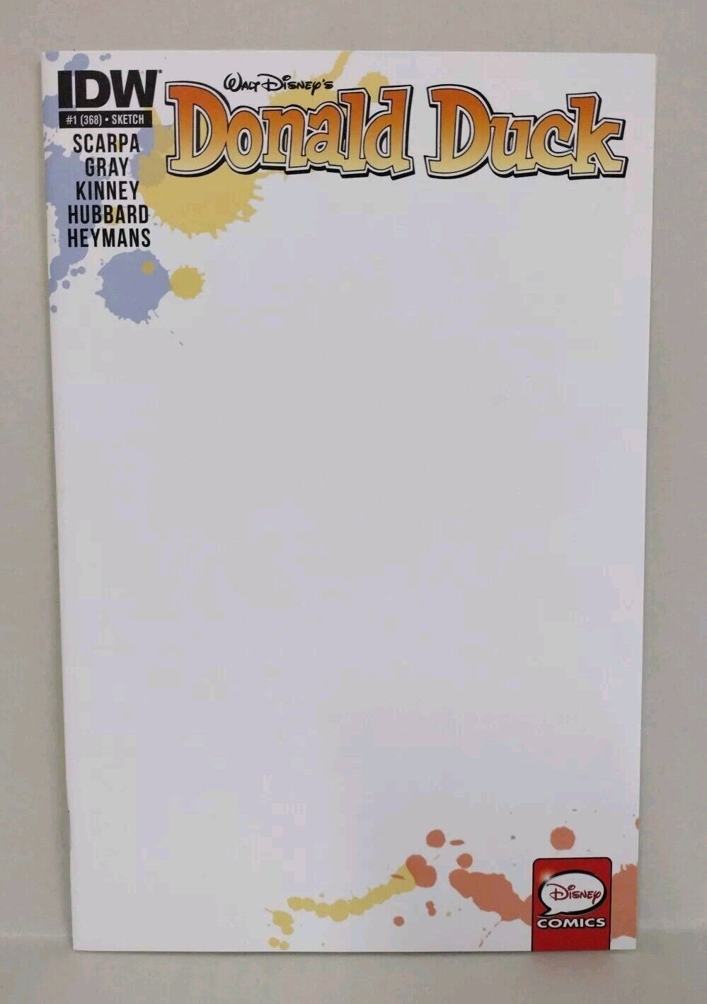 Donald Duck #1 (2015) IDW Disney Comic Blank Sketch Variant Cover VF-NM
