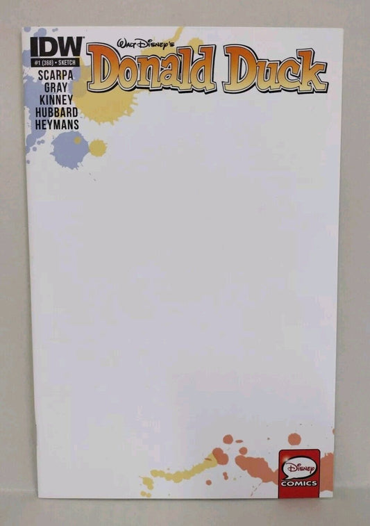 Donald Duck #1 (2015) IDW Disney Comic Blank Sketch Variant Cover VF-NM