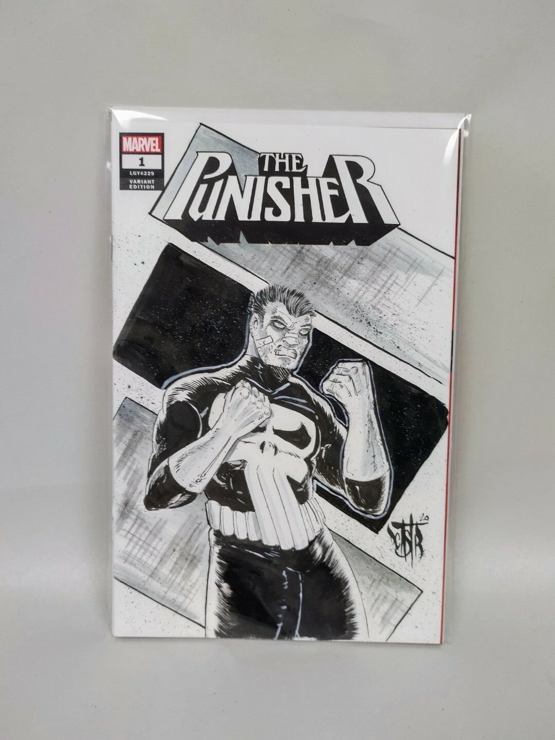Punisher #1 (2018) Marvel Sketch Cover Variant Comic W Original Dave Castr Art