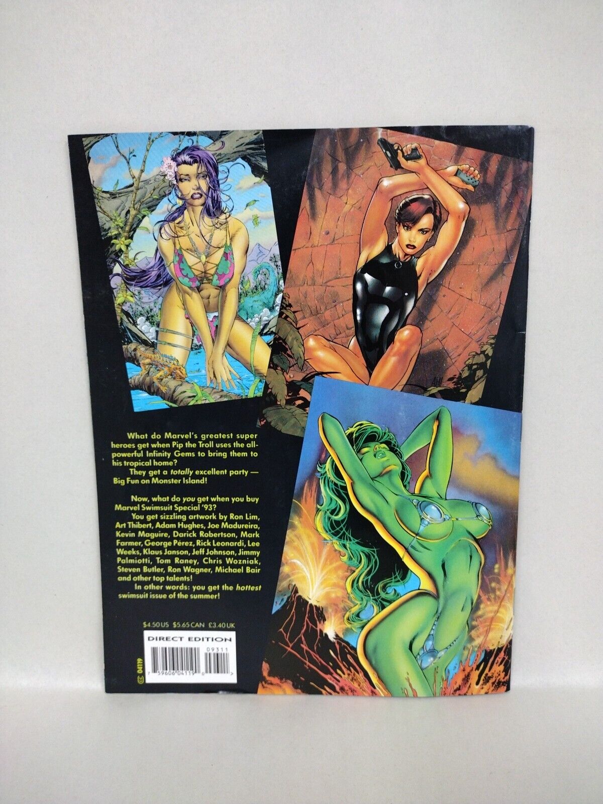 Marvel Swimsuit 1993 Special #2 Joe Jusko Rogue Cover X-Men Cable Direct Edition