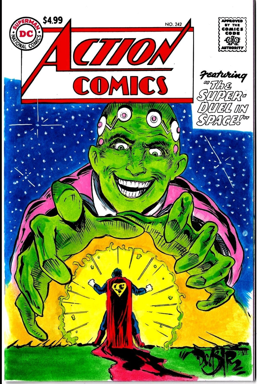 Action Comics 242 Facsimile Ed 2026 DC Comic Sketch Cover W DCastr Original Art