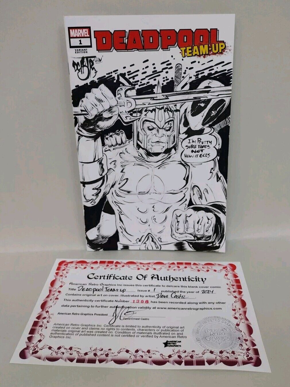 Deadpool Team-Up #1 (2024) Marvel Sketch Variant With Original Dave Castr Art