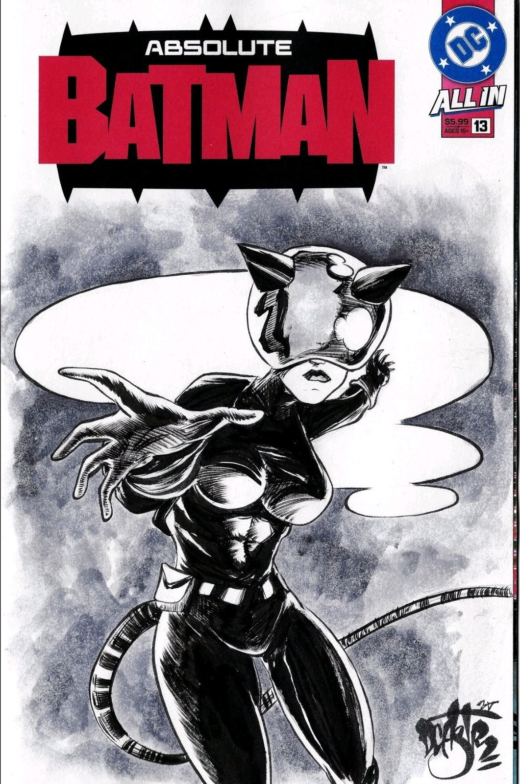 Absolute Batman 13 (2025) DC Comic Sketch Variant Cvr W Original Dave Castr Art