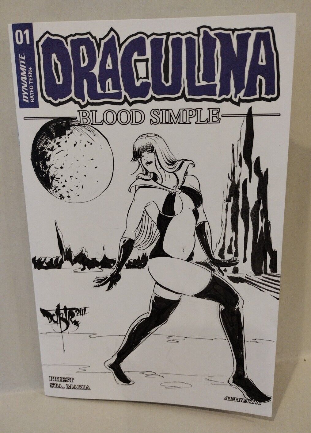 Draculina Blood Simple 1 (2023) Blank Cover Dynamite Comic w Original DCastr Art