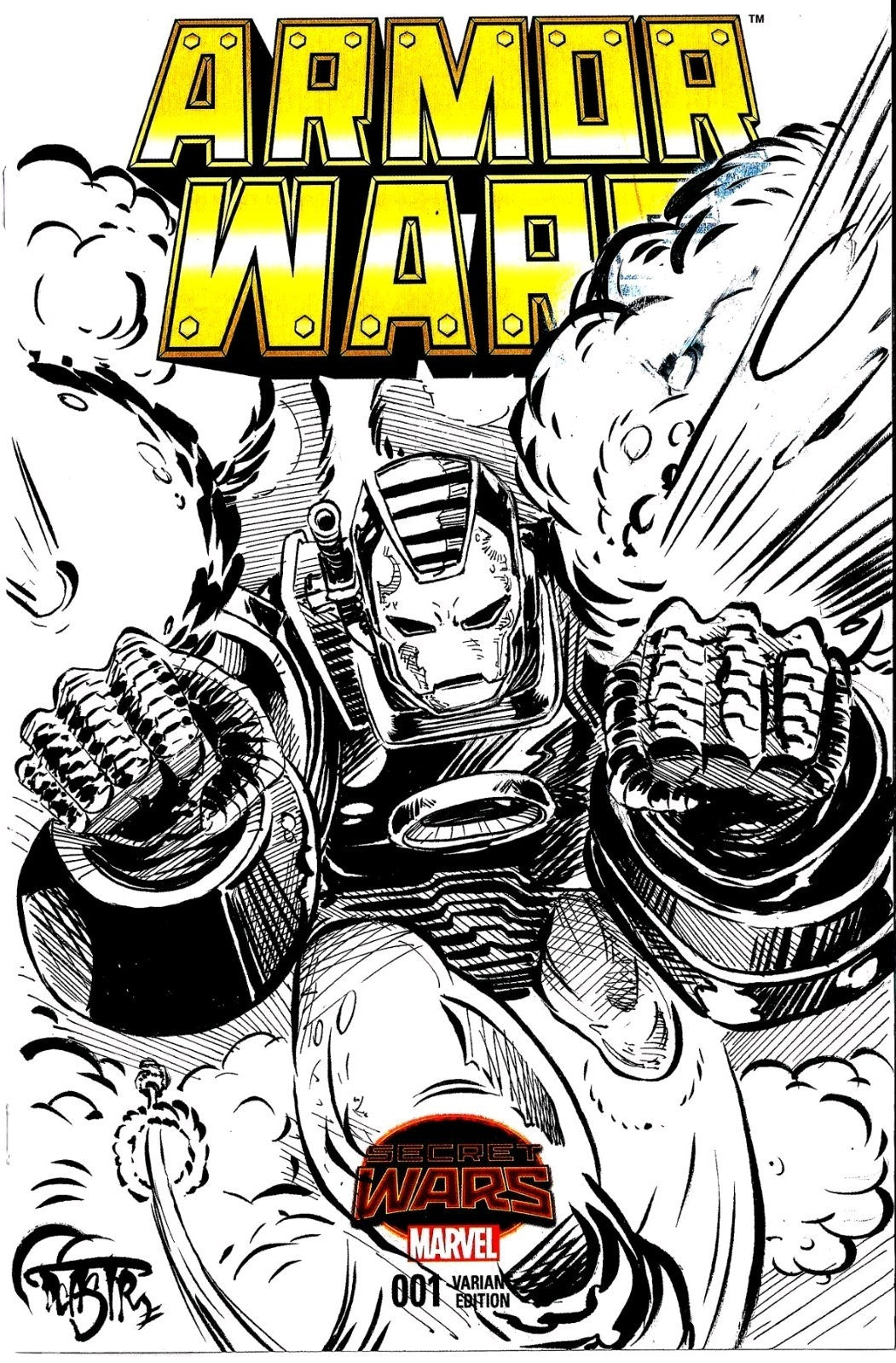 Armor Wars Secret Wars #1 Sketch Cover Variant W Original War Machine DCastr Art