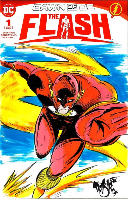 FLASH, THE (DAWN OF DC) #1 Blank Sketch Cover Variant W Original Dave Castr Art