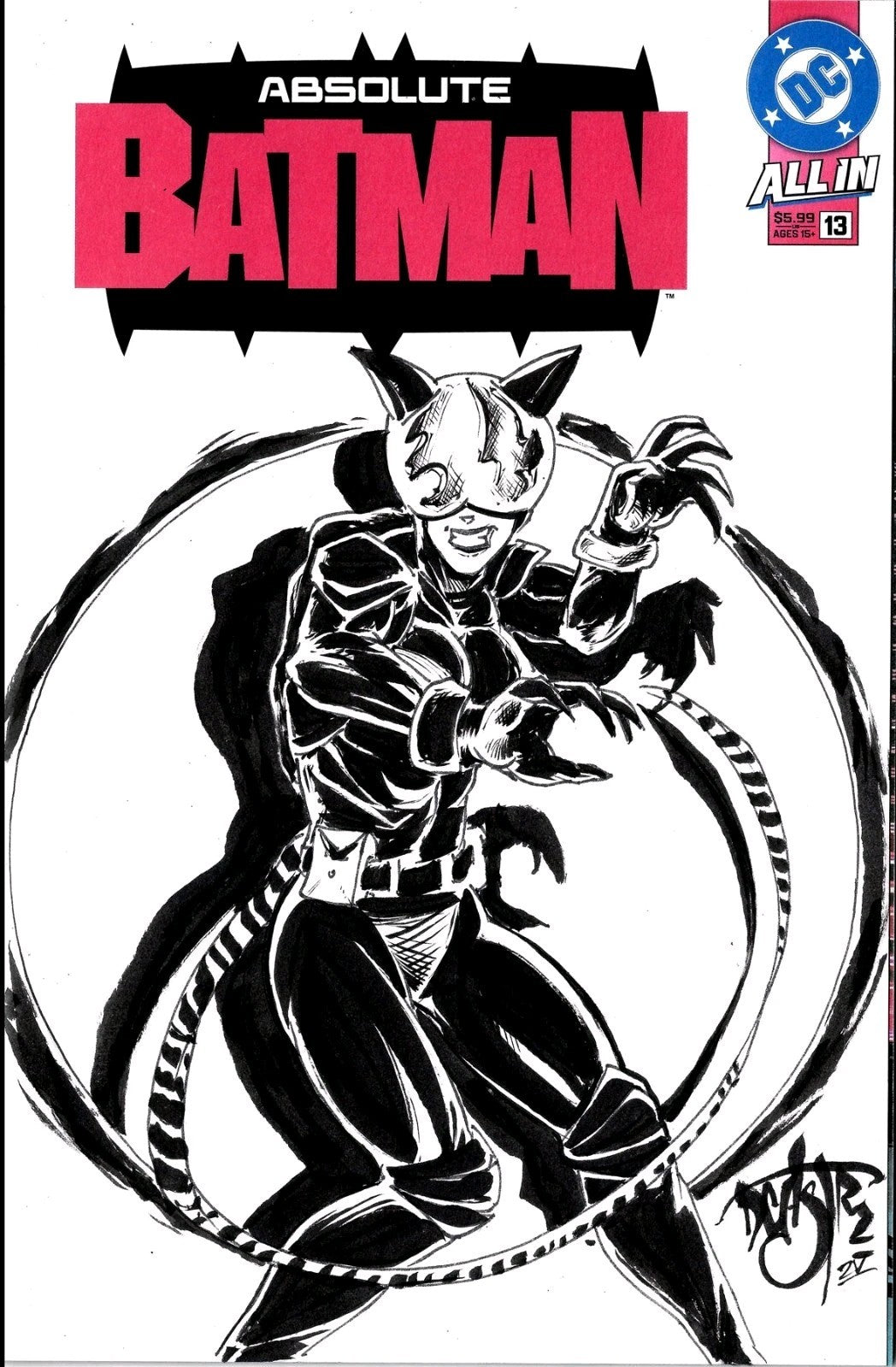 Absolute Batman 13 (2025) DC Comic Sketch Variant Cvr W Original Dave Castr Art