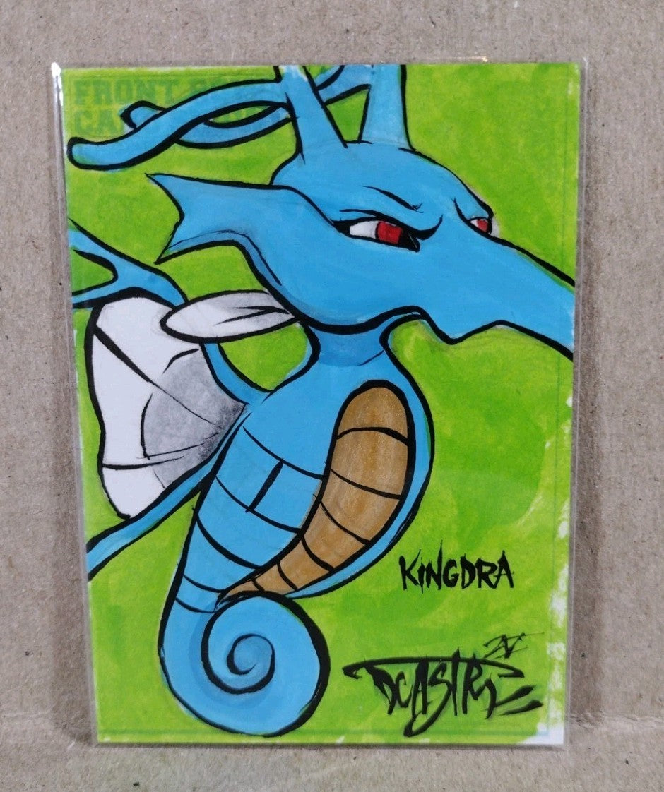 DCastr 2025 Front Row Show Exclusive Sketch Card W Original Pokemon Kingdra Art