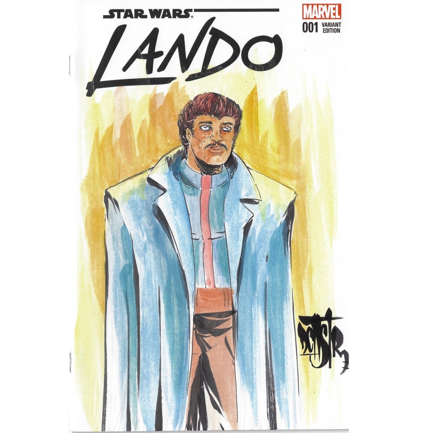 STAR WARS LANDO #1 Blank Variant Cover Comic 2015 W Original Art Dave Castr