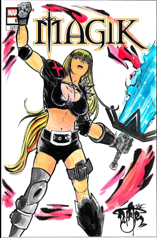 Magik 1 (2025) 2nd Print Marvel Sketch Cover Variant Comic W Original DCastr Art