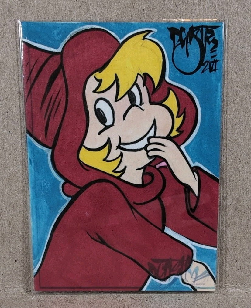 Dave Castr Crusin (2025) OAC Sketch Card W Original Harvey Comic Wendy Witch Art