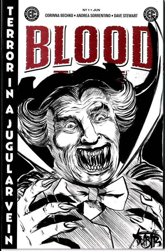 Blood Type #1 (2025) Oni EC Comic Sketch Cover Variant W Original Dave Castr Art