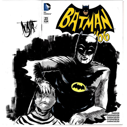 BATMAN '66 #23 Blank sketch Variant Cover Comic 2015 W Original Art Dave Castr