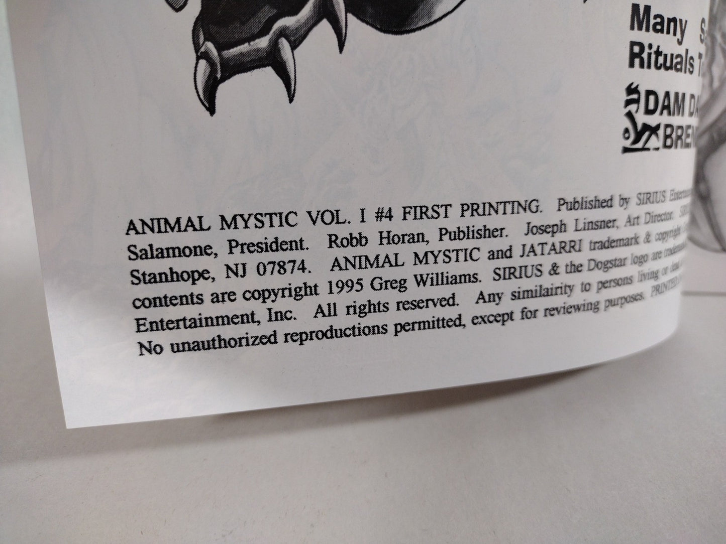 Animal Mystic (1995) Sirius Comic Lot Set #1 2 3 4 Dark One Greg Williams VF-NM