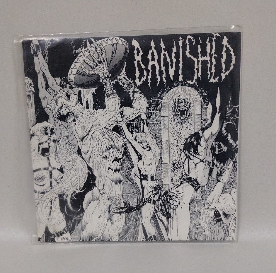 BANISHED 1993 7" Collector Club Vinyl Record w Signed Tim Vigil Art Sleeve Rare