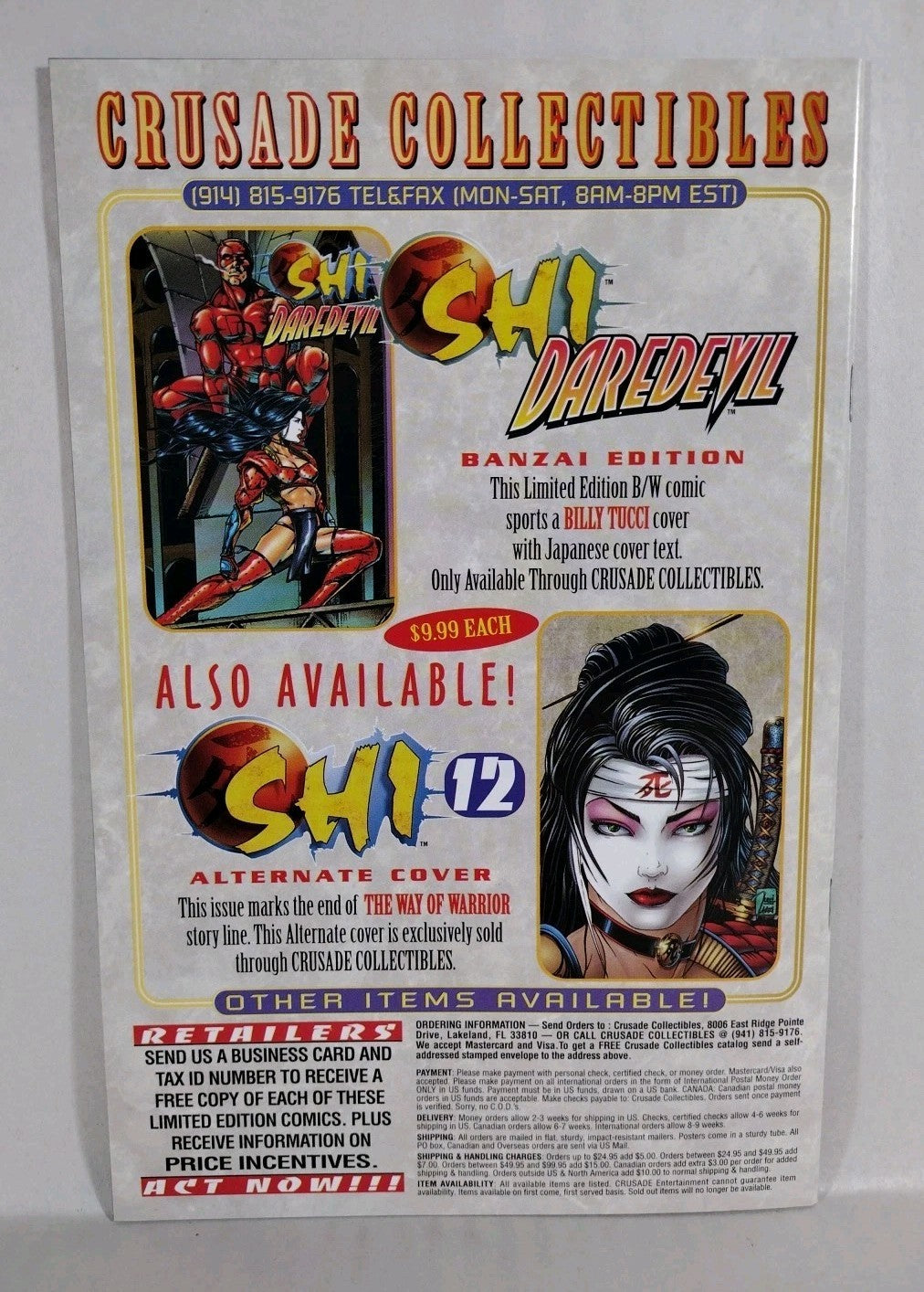 Shi Daredevil Honor Thy Mother #1 (1997) Crusade Comic Bonzai Edition BW NM