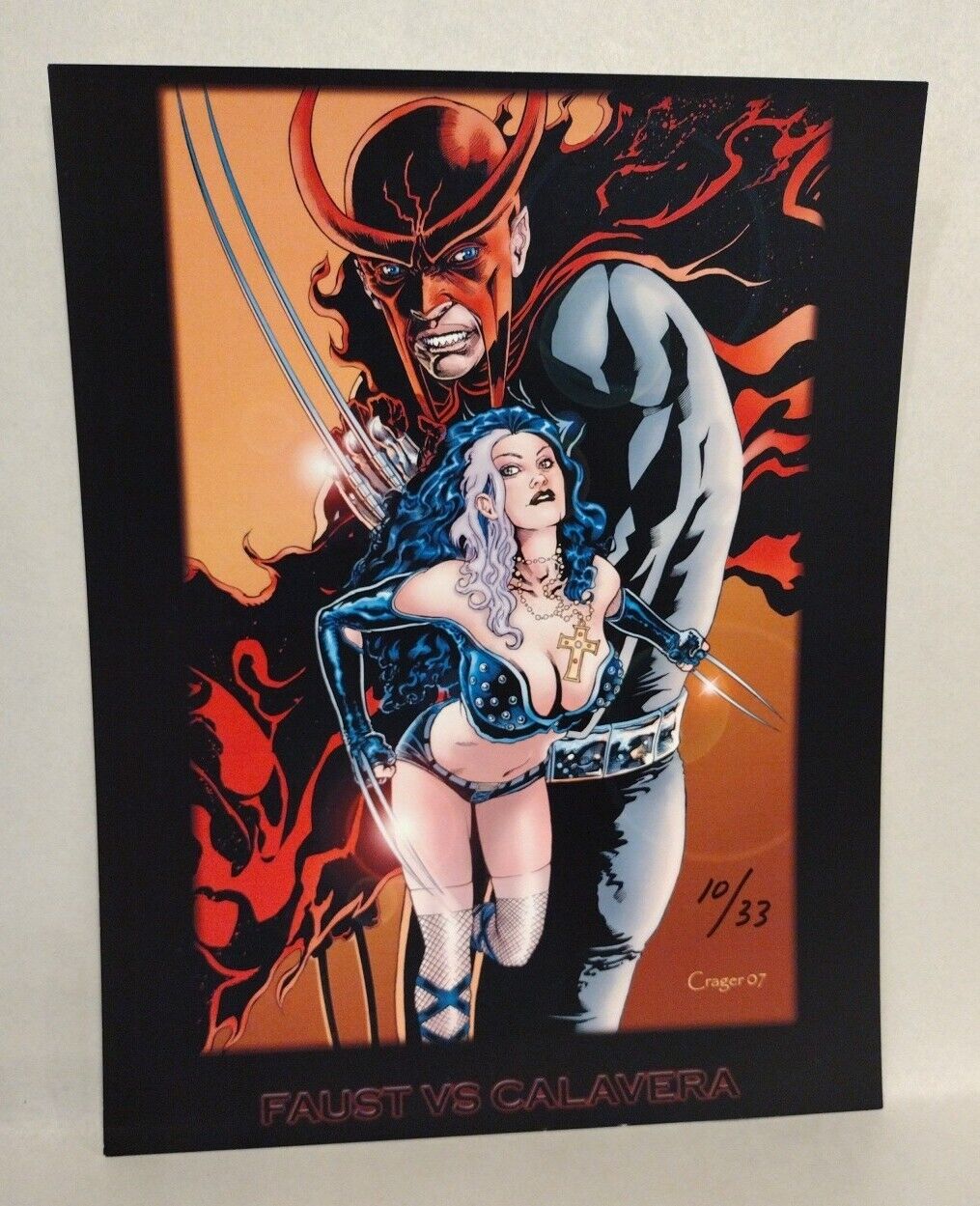 Faust Vs Calavera (2007) RAW Portfolio Print Set COA 1 A Signed Tim Vigil 10/33