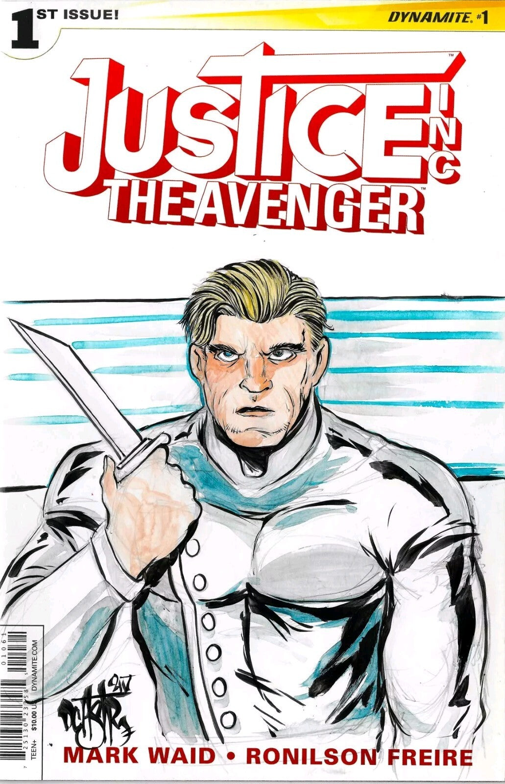 Justice Inc Avenger #1 (2015) Dynamite Comic Sketch Cover Var W Original Art