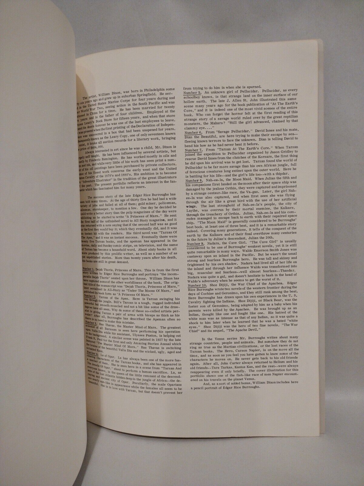 William Dixon Portfolio Of Drawings 1971 Edgar Rice Burroughs Illustration Book