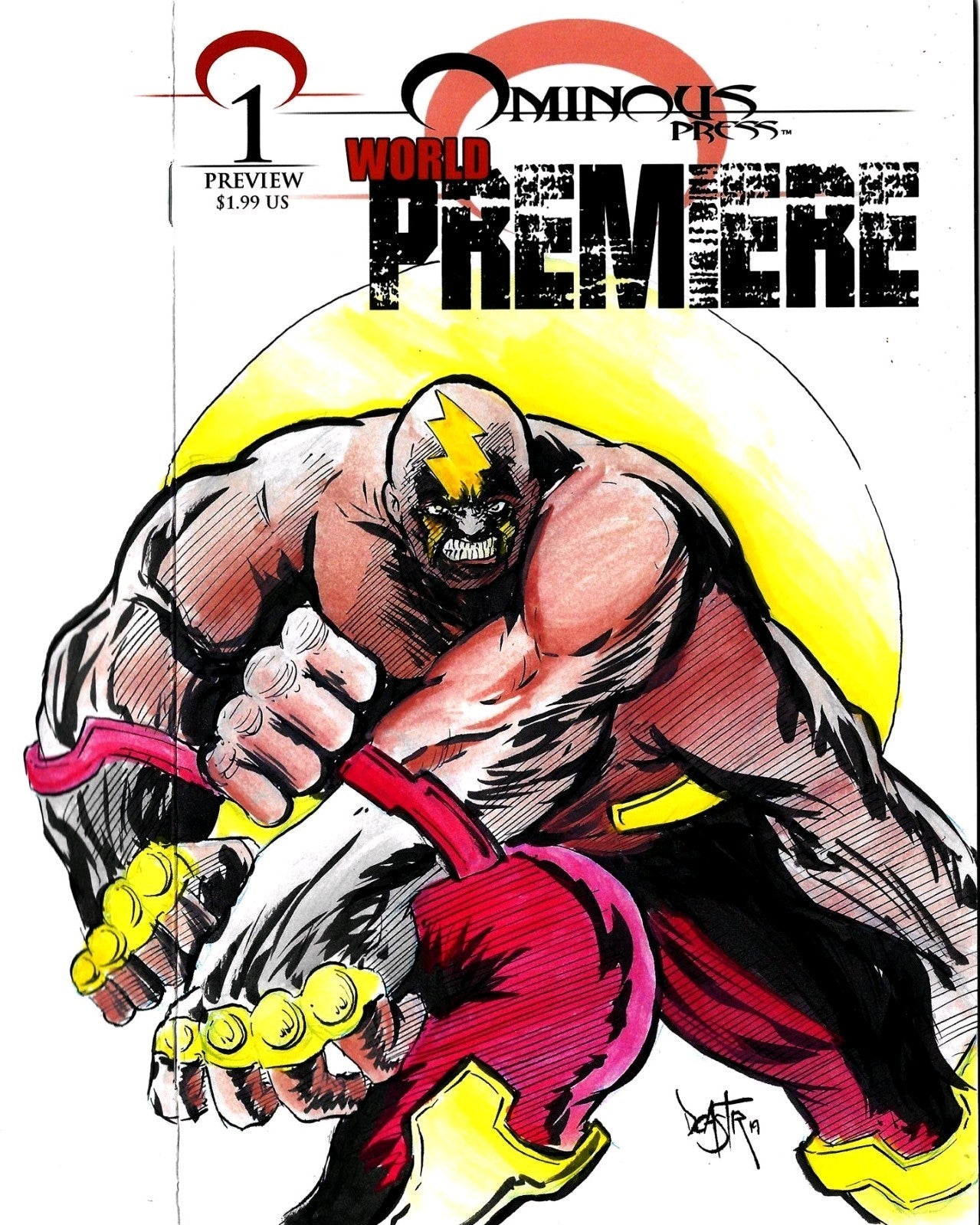 Ominous Press World Premiere #1 Sketch Cover Variant Comic W Original DCastr Art