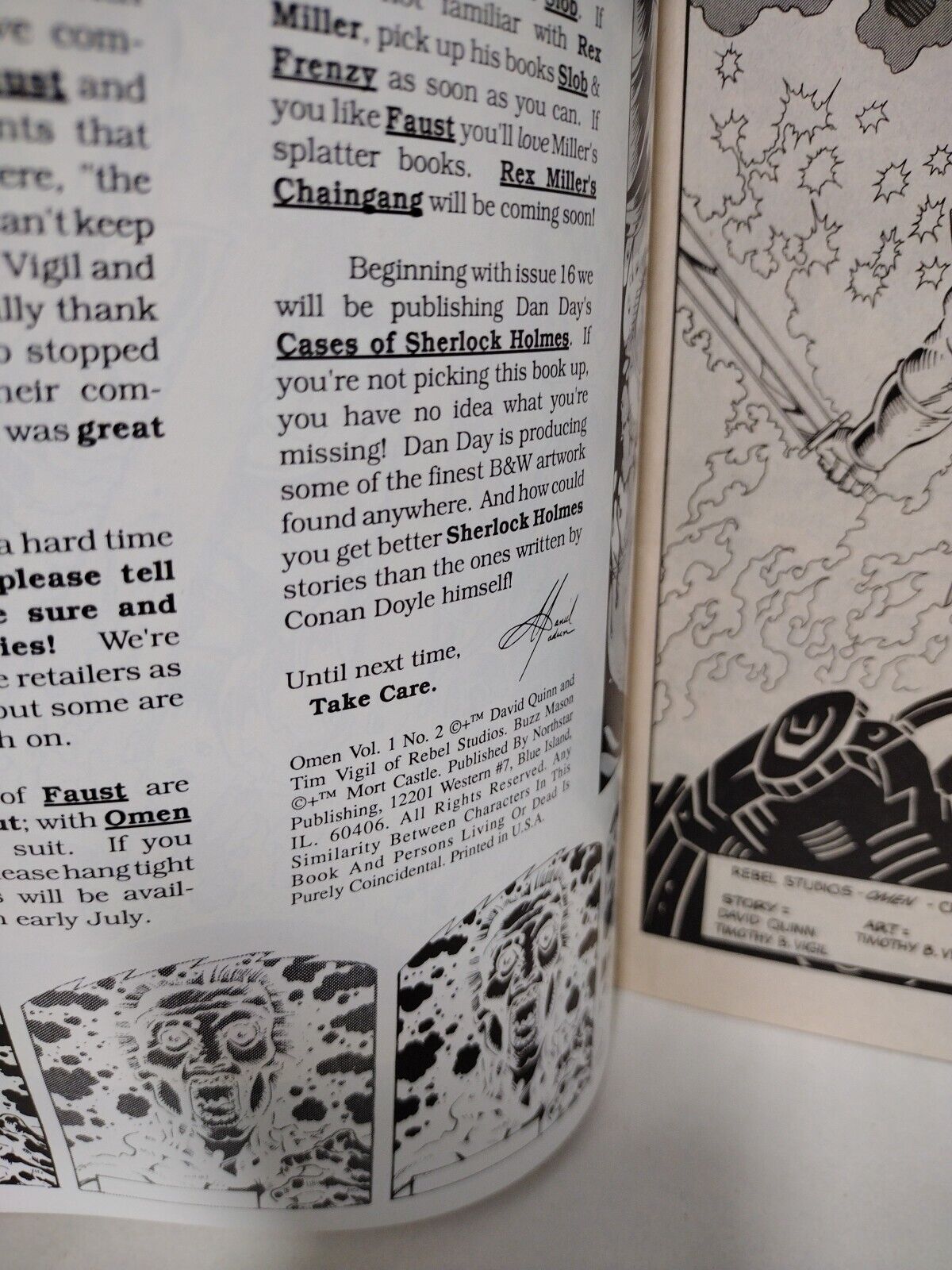 Omen (1989) Complete Northstar Comic Set #1 2 3 Tim Vigil David Quinn Sci-Fi