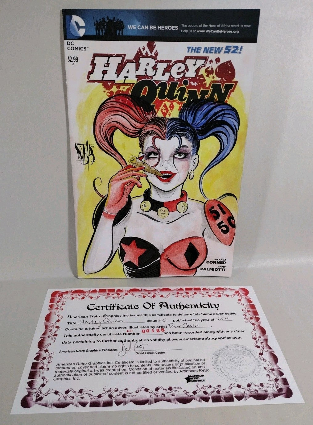 Harley Quinn #0 (2014) DC Sketch Variant Cover Comic W Original Dave Castr Art