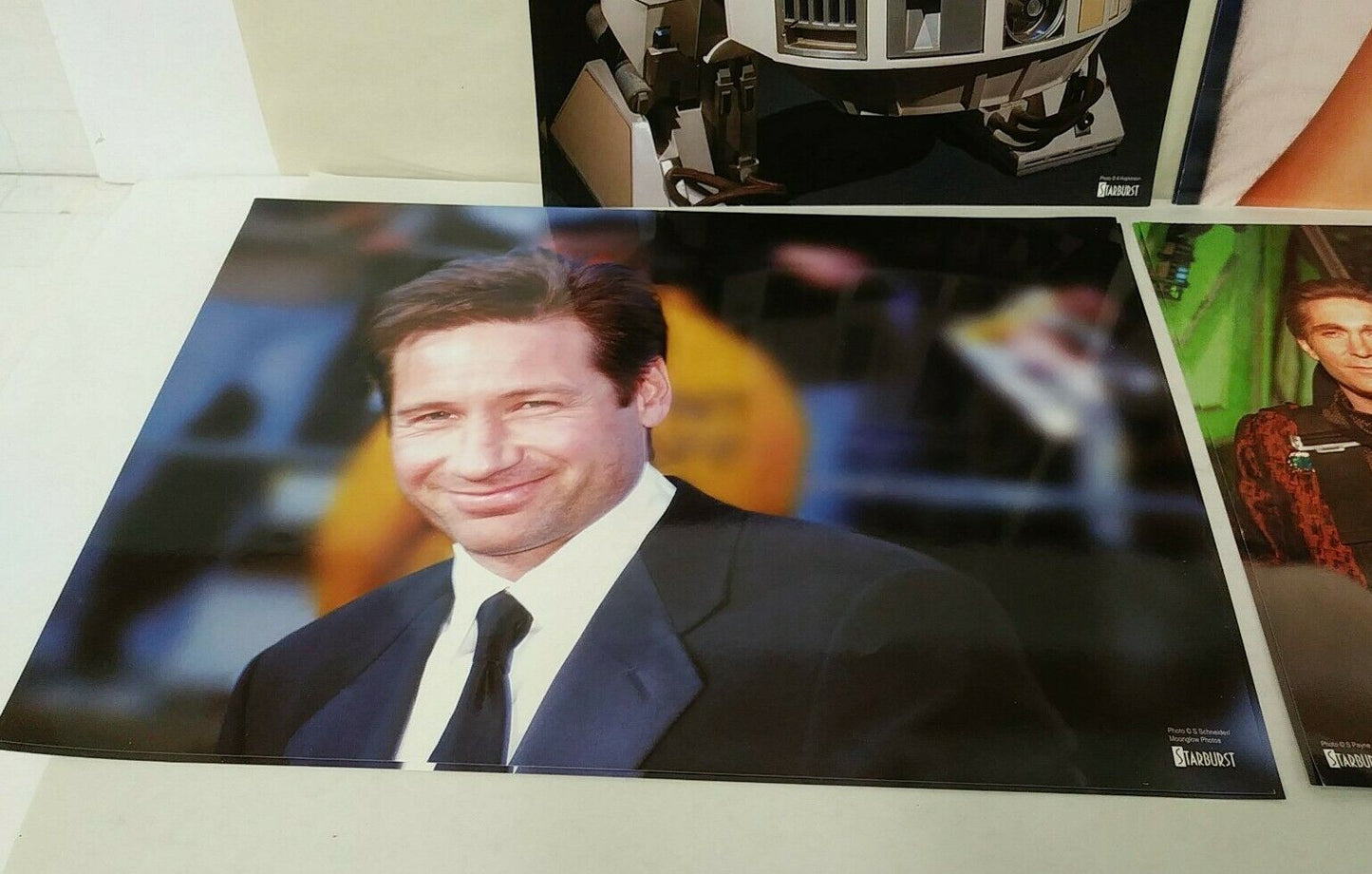 Lot Of 8 Starburst Celebrity Glossy Photo Prints R2D2 Babylon 5 Gellar Duchovny