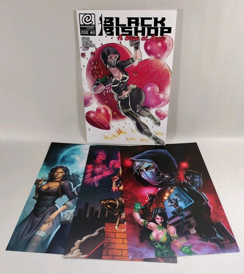 Black Bishop A Shot At Love #1 (2022) Evoluzione Comic W Print Set Dupree NM