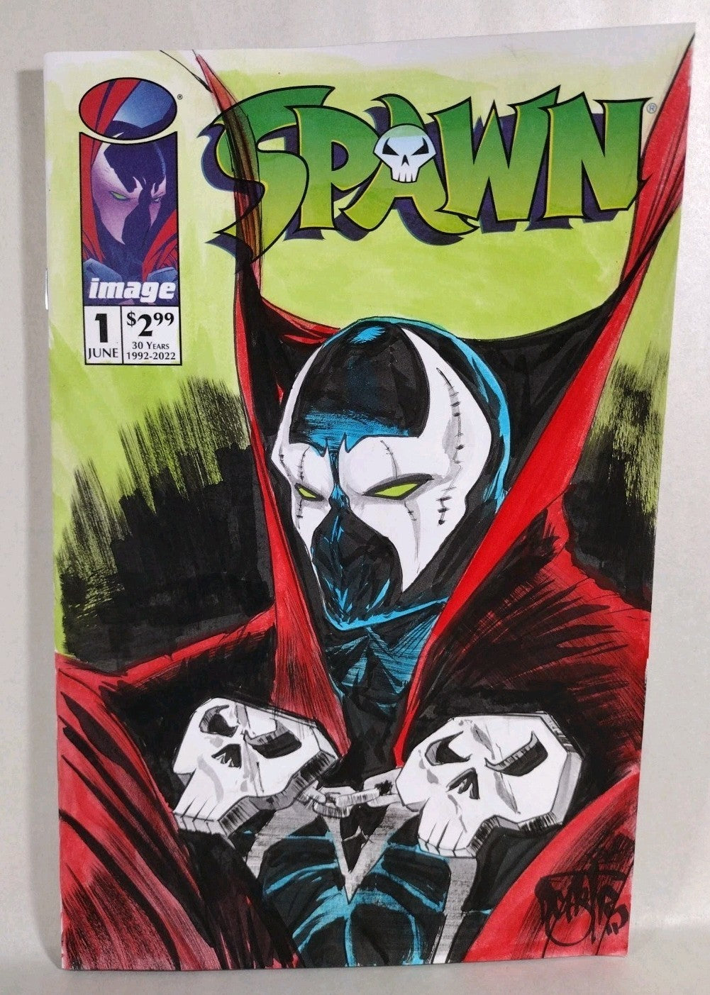 Spawn 1 30th Anniversary 2022 Sketch Cover Image Comic w Original Dave Castr Art