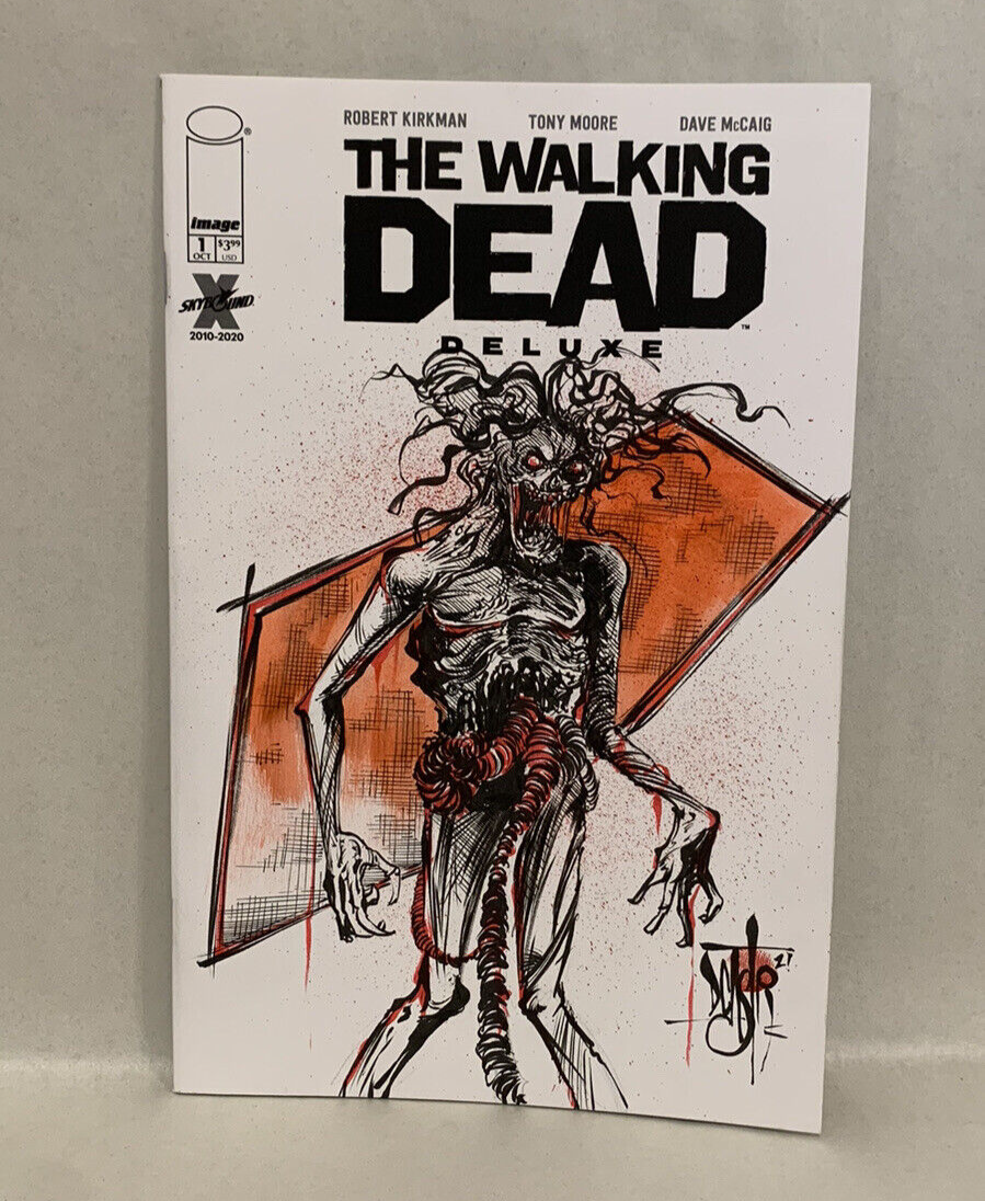 WALKING DEAD DELUXE #1 Sketch Variant Cover Comic W Original Art Dave Castr