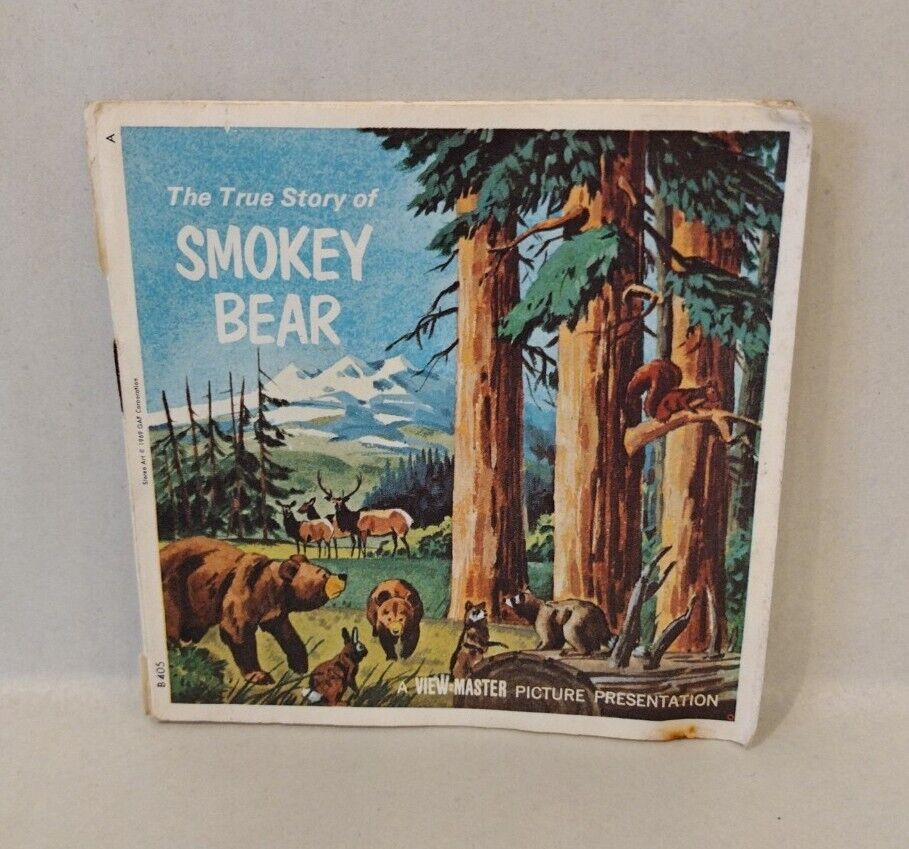 View-Master The True Story Of Smokey The Bear (1969) 3 Reel Set Booklet + Sleeve