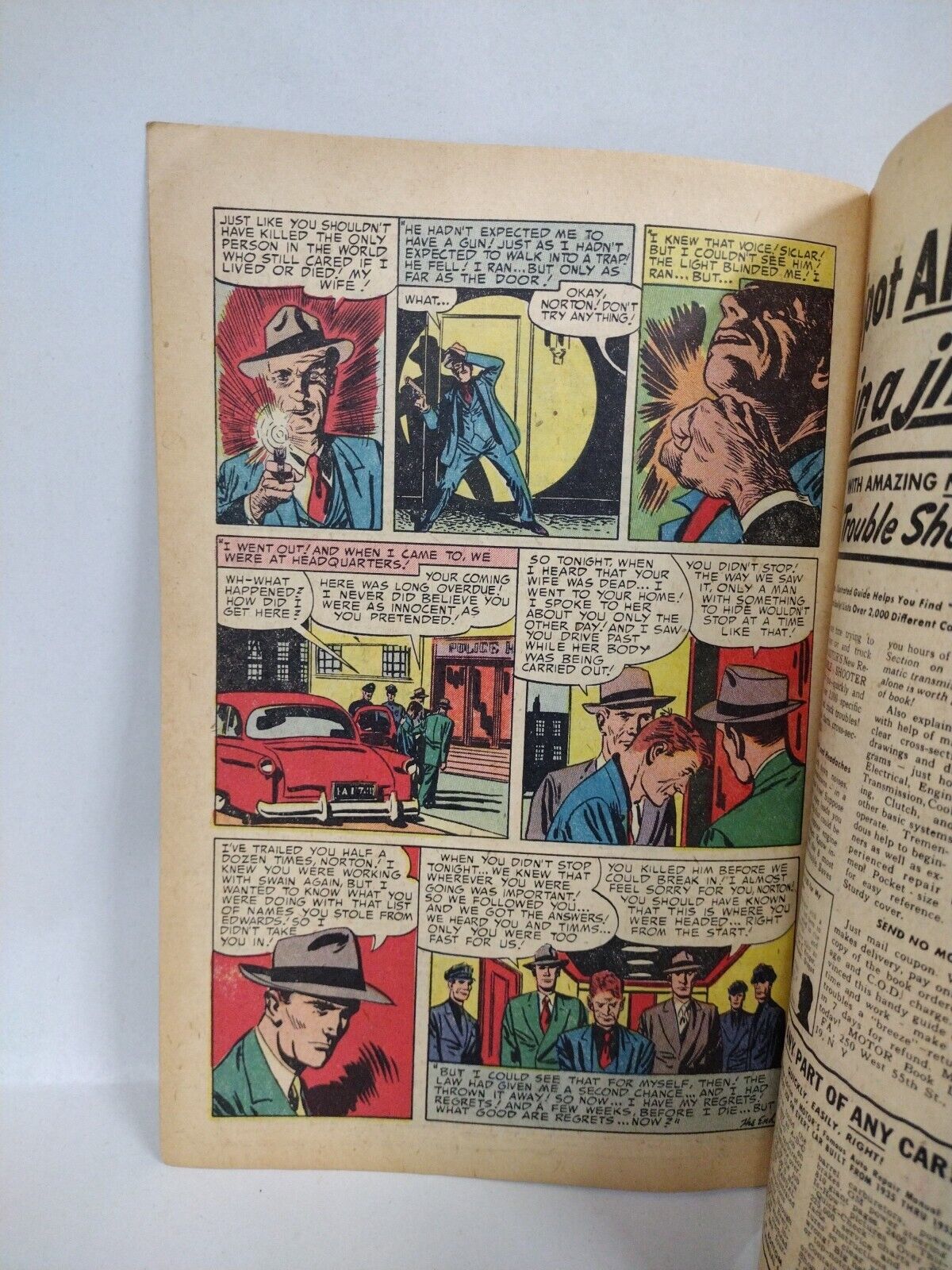 Coveress Golden Age Crime Comic Detective Headline Justice Traps The Guilty 