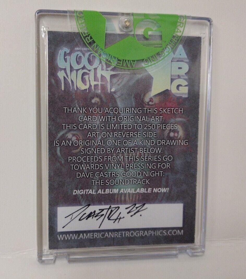 Dave Castr's Good Night (2021) ARG Sketch Card W Original DC's Brother Blood Art