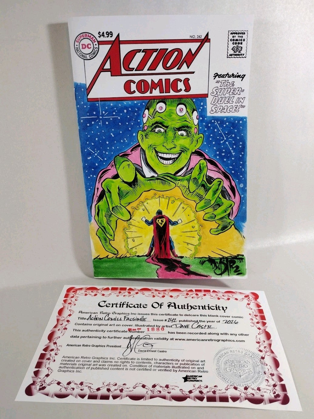 Action Comics 242 Facsimile Ed 2026 DC Comic Sketch Cover W DCastr Original Art