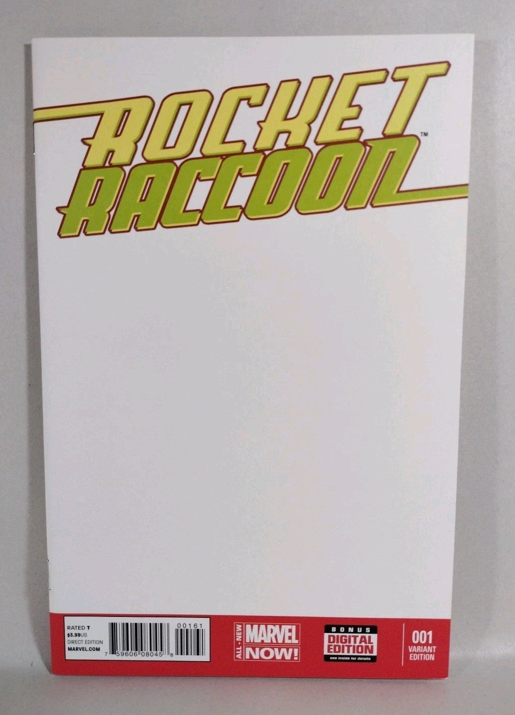 Rocket Raccoon #1 (2014) Marvel Blank Sketch Cover Comic Variant VF