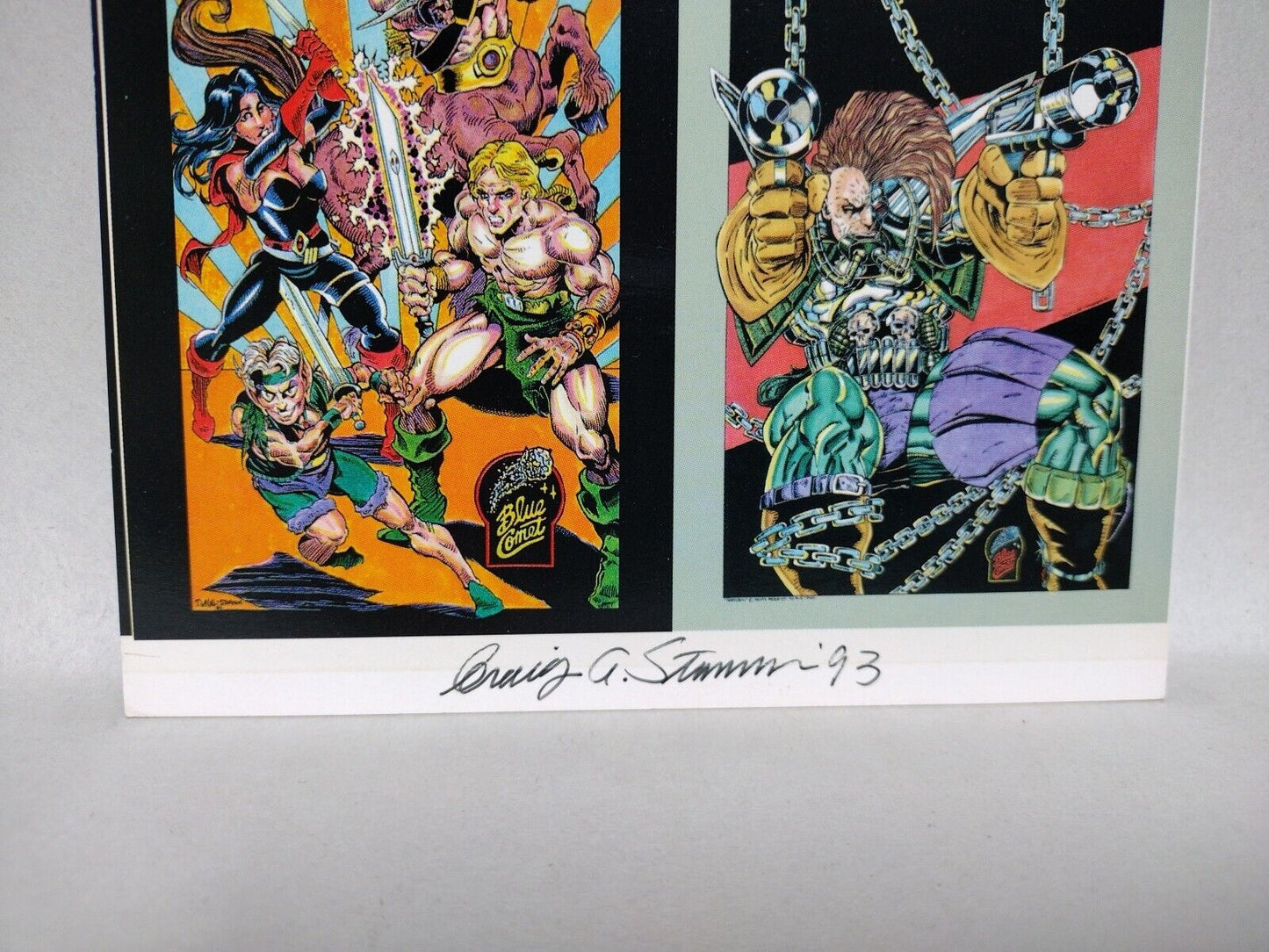 Blue Comet Comics (1993) Uncut Trading Card Sheet Signed Craig Storman