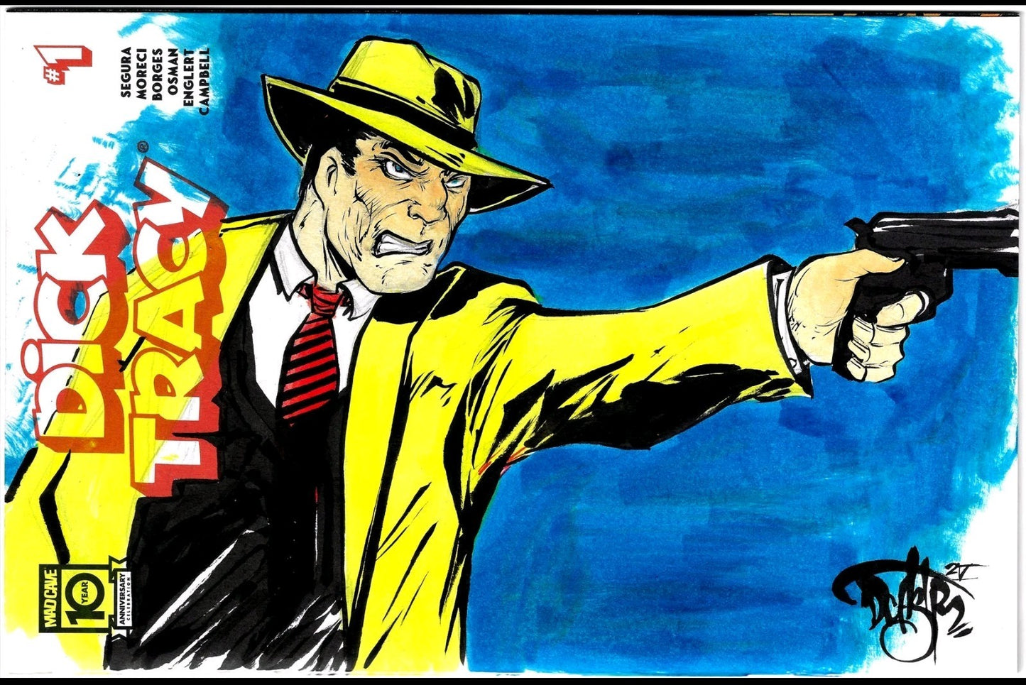 Dick Tracy #1 (2024) Mad Cave Comic Sketch Cover Variant W Original DCastr Art