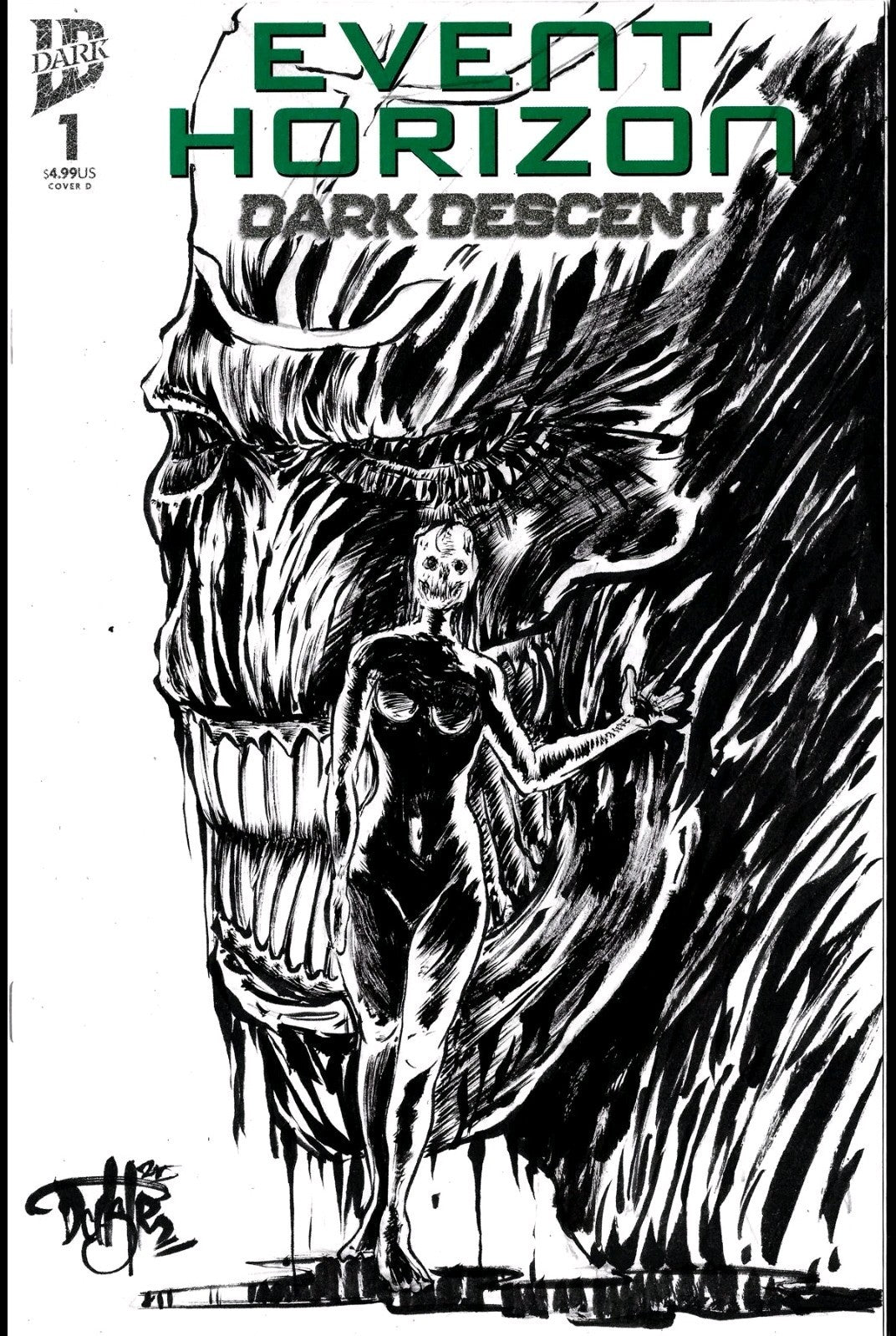 Event Horizon Dark Descent 1 (2025) IDW Sketch Cover Comic W Original DCastr Art