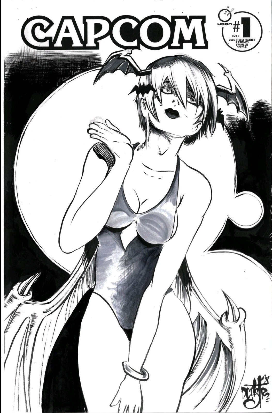 Capcom Street Fighter & Friends Swimsuit Special #1 Sketch Cover W Original Art