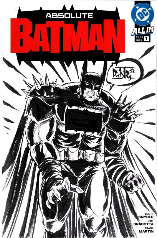 Absolute Batman 1 (2024) DC Comic Sketch 4th Variant Cover W Original DCastr Art