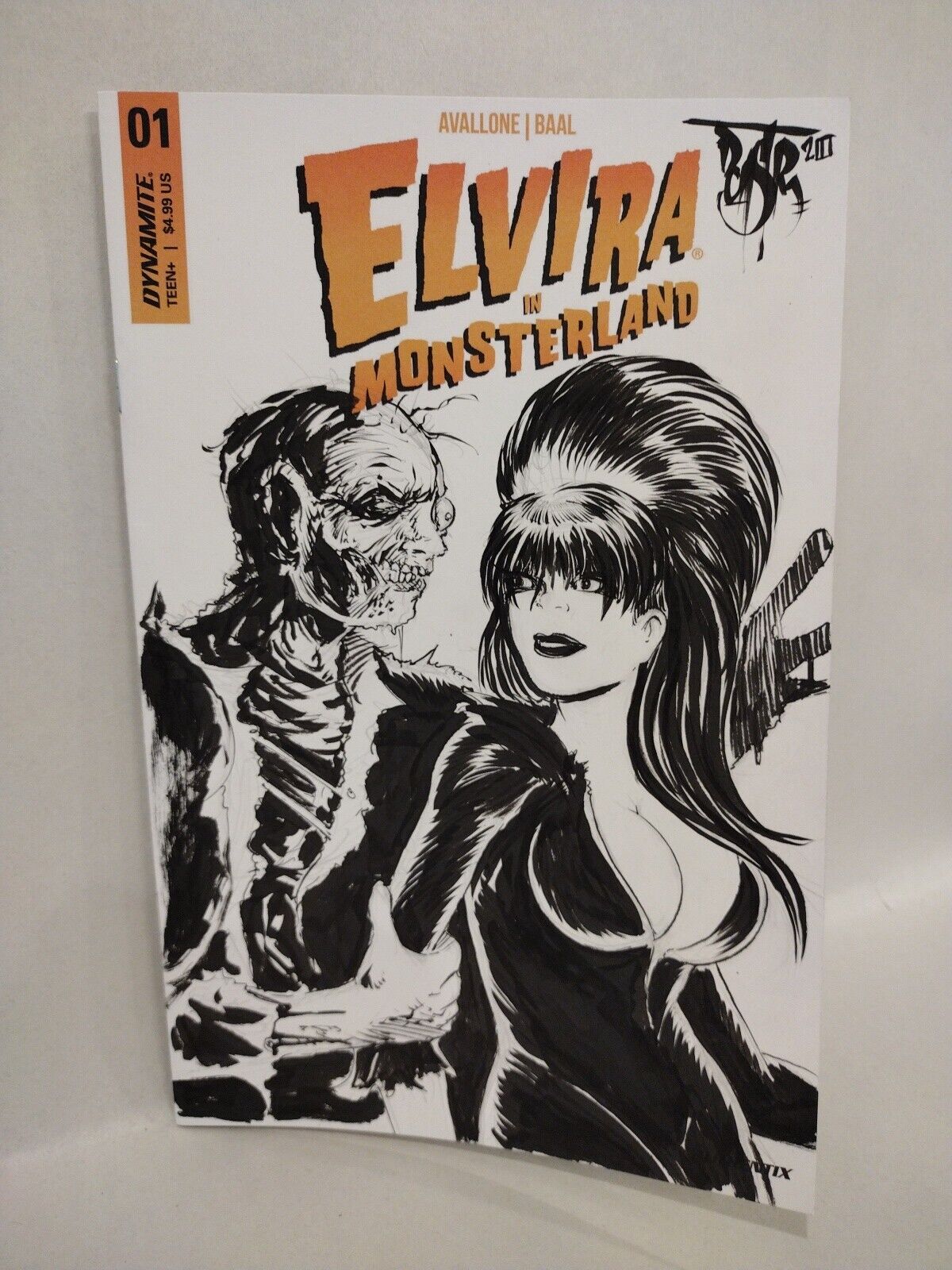 Elvira In Monsterland #1 (2023) Dynamite Comic Blank Sketch Cover w Original Art