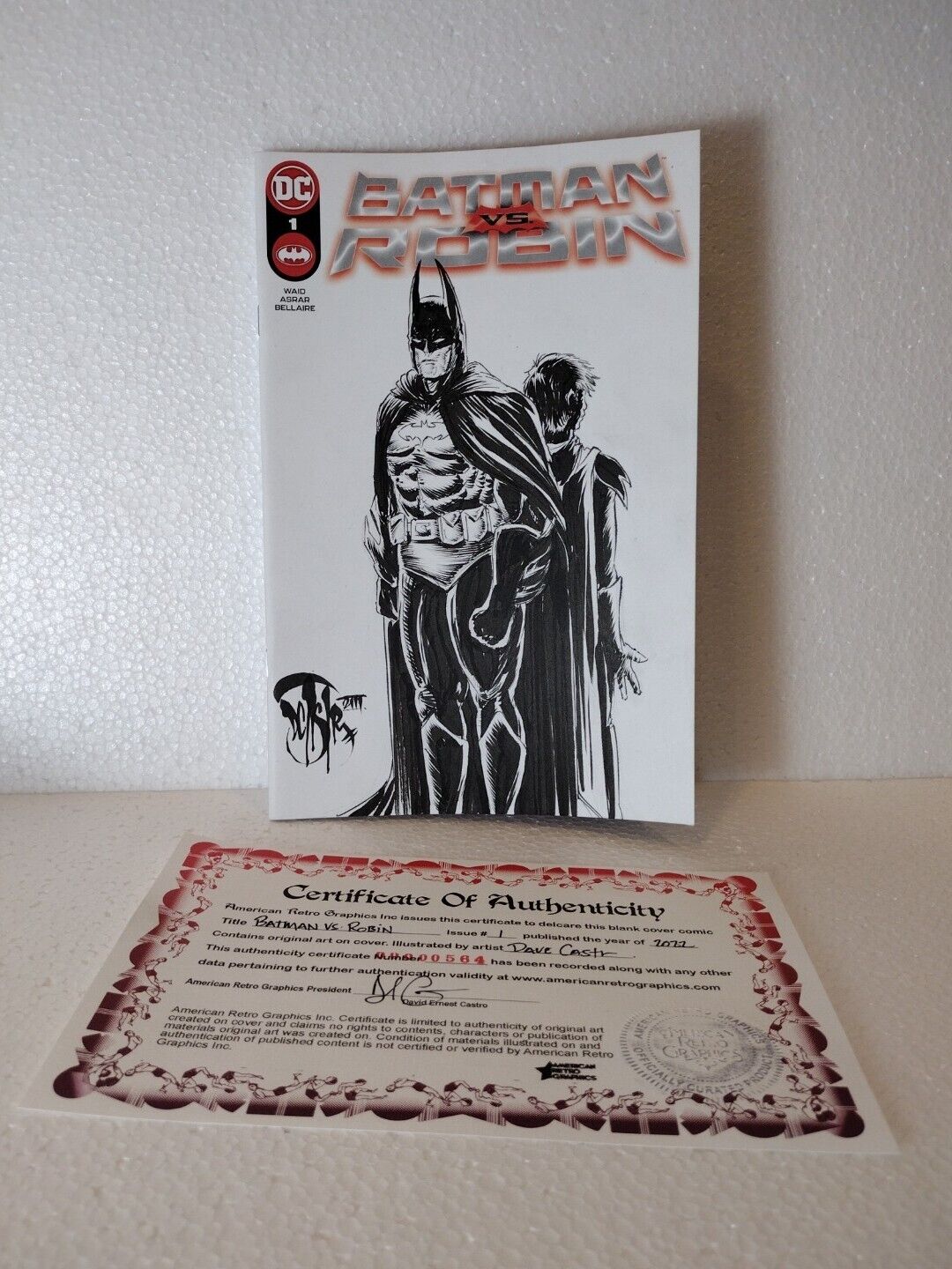 BATMAN VS ROBIN 1 (2022) Blank Cover Variant DC Comic w Original DCastr Art