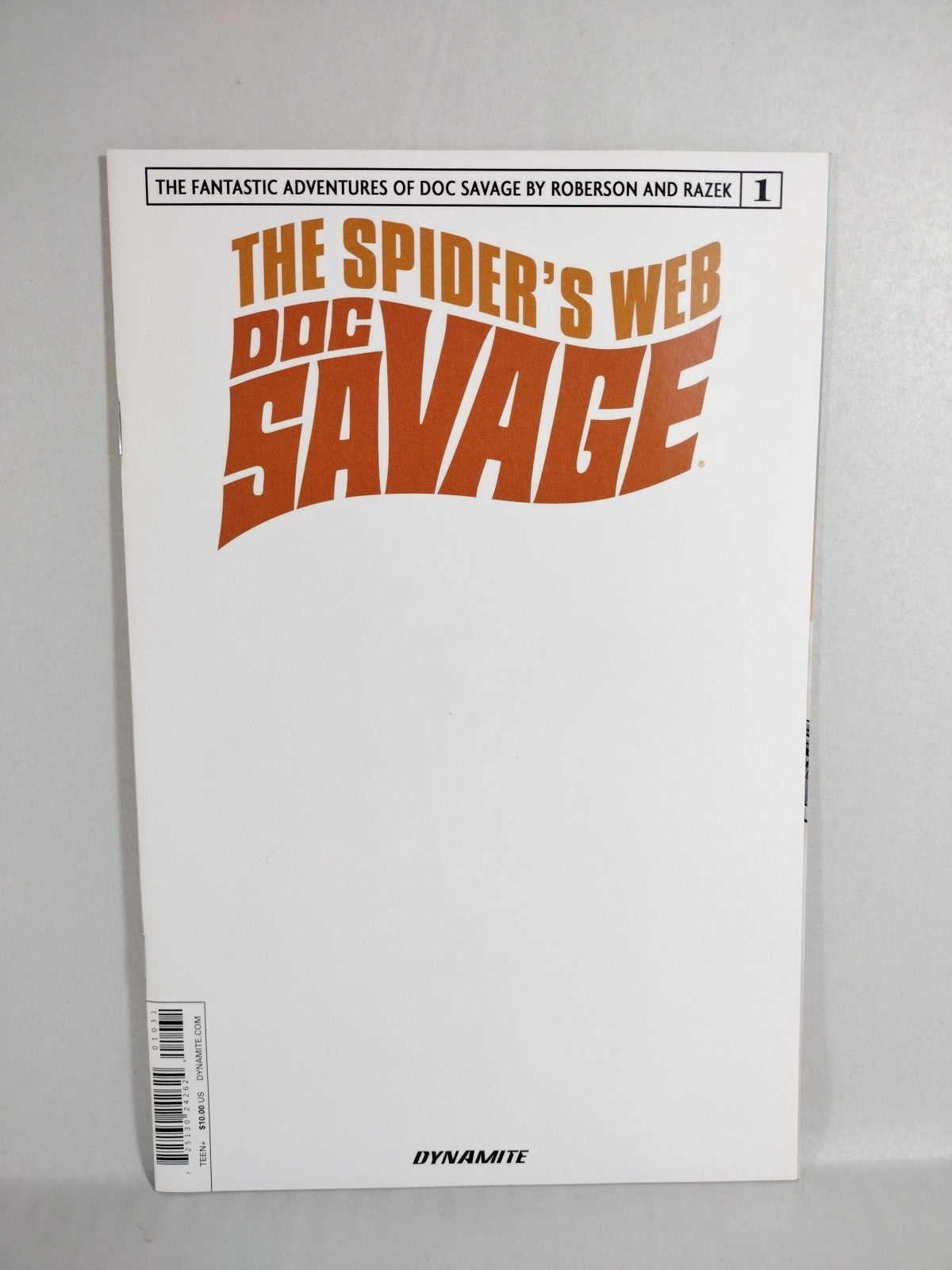 Doc Savage Spider's Web #1 (2015) Dynamite Blank Sketch Cover Variant Comic NM