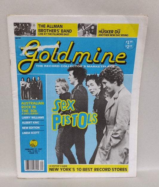 Goldmine Record Collector Magazine #172 (1987) Sex Pistols Cover Hüsker Dü