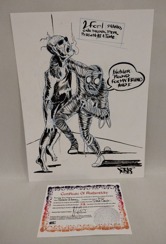 Dave Castr "Potato Mummy" 9x 12" Original Illustration Art Sealed W ARG COA