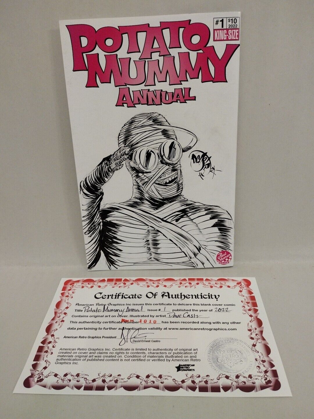 POTATO MUMMY ANNUAL #1 Sketch Cover Comic Variant Original DCastr Art COA