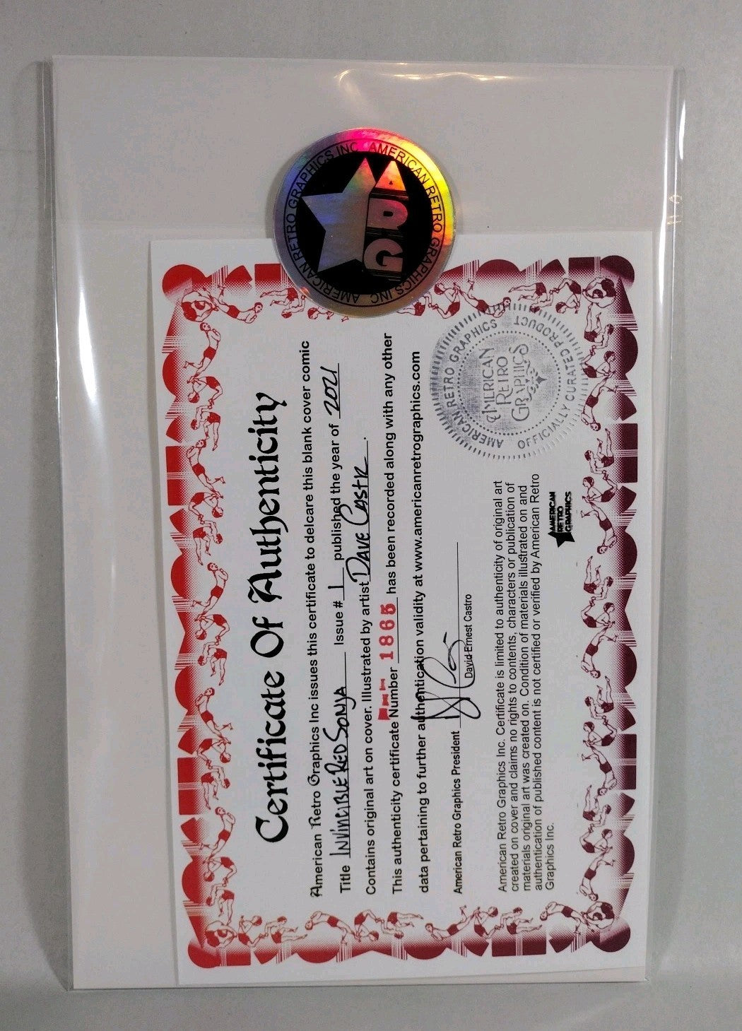 Invincible Red Sonja 1 Dynamite Comic Sketch Variant Cover W Original DCastr Art